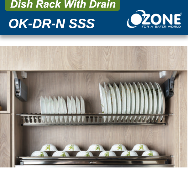 SS Dish Rack With Drain 